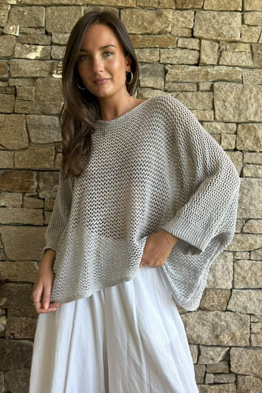 Conrad Grunge Loose Cotton Knit Pearl